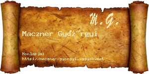 Maczner Györgyi névjegykártya